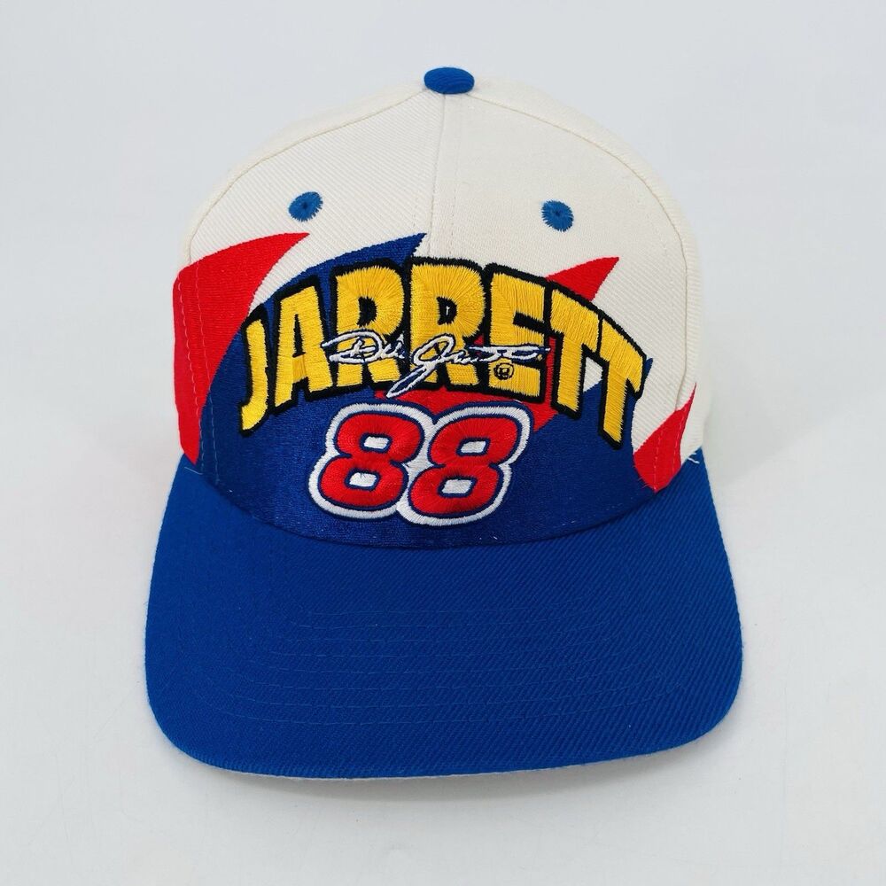 Logo Athletic Sharktooth Dale Jarrett Snapback Hat Ford Racing 88 Nascar Vintage
